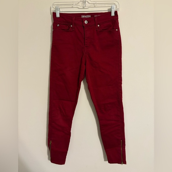 Denizen from Levi's Denim - Denizen Levi’s Red High-Rise Ankle Skinny Jeggings Zipper Details Size 2